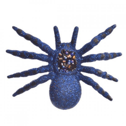 Spin op clip glitter blauw 10 cm