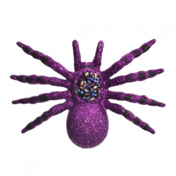 Spin op clip glitter paars 10 cm