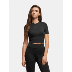 sportliches NIKE Damen T-Shirt Stretch Slim Fit Schwarz/Weiß