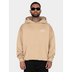 Comfortable MJ Gonzales Men's Hoodie with Large Hood, 460 g/m², Cotton Blend, Beige