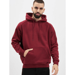 bequemer URBAN CLASSICS Herren Hoodie Kordelzug Rippstrick 380 g/m² mit Baumwolle Rot