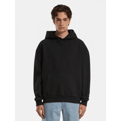 bequemer URBAN CLASSICS Herren Hoodie Rippbündchen Kapuze 500 g/m² mit Baumwolle Schwarz