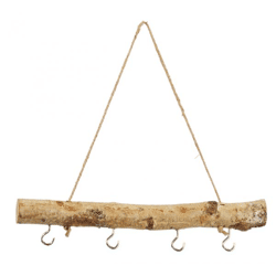Deko Holz Stange zum Hängen mit Haken,ca.30cm