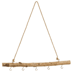 Deko Holz Stange zum Hängen mit Haken, ca.50cm