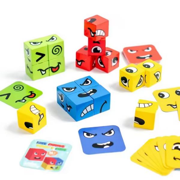 Emotionen Lernspielzeug Würfelspiel, 12 Bunte Würfel