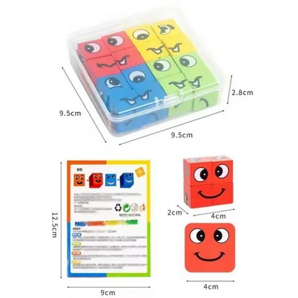 Emotionen Lernspielzeug Würfelspiel, 12 Bunte Würfel