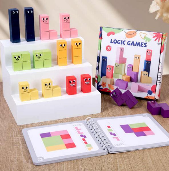 Holz-Logikspiel für Kinder - 3D-Puzzle Spielzeug NEU