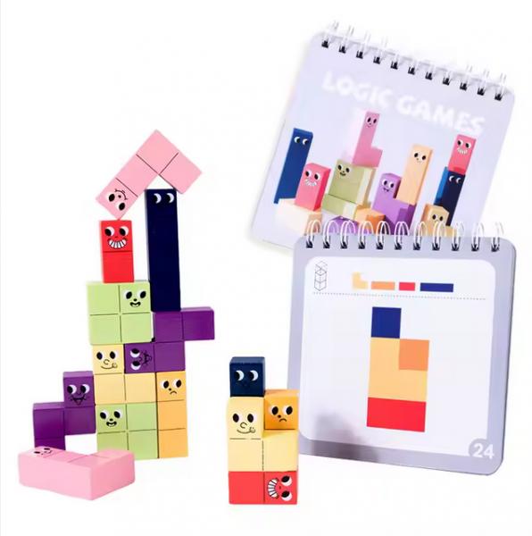 Holz-Logikspiel für Kinder - 3D-Puzzle Spielzeug NEU