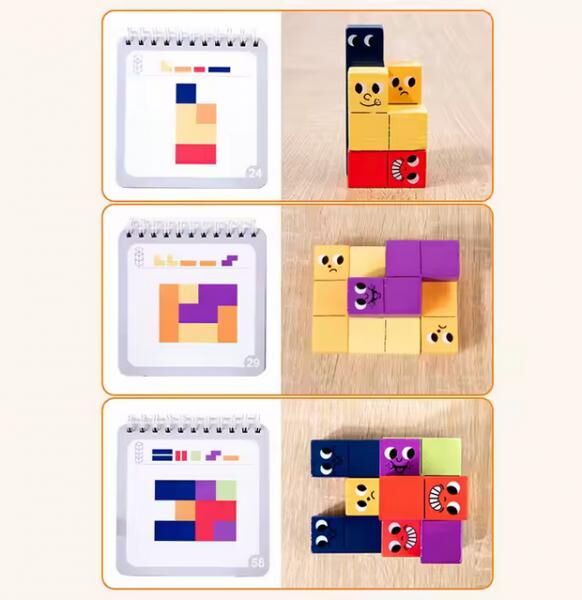 Holz-Logikspiel für Kinder - 3D-Puzzle Spielzeug NEU