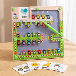 Children's Wooden Parking Lot Alphabet Puzzle (A83) NEW