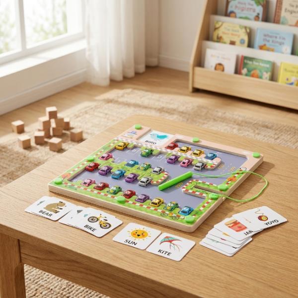 Kinder Holz-Parkplatz Alphabet Puzzle (A83) NEUWARE