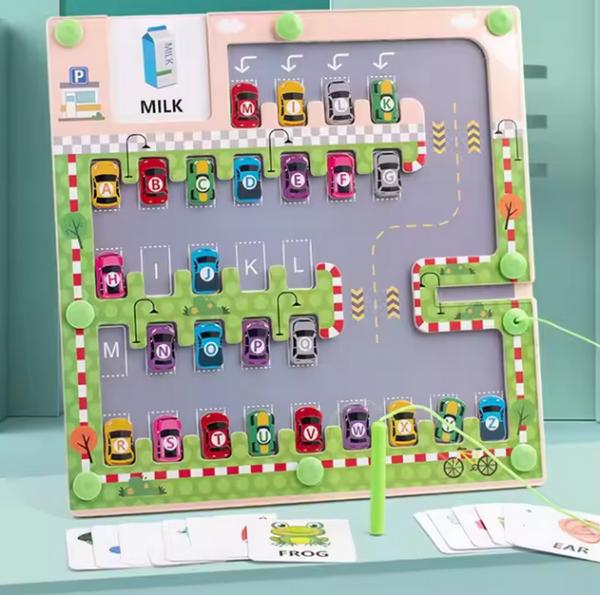 Kinder Holz-Parkplatz Alphabet Puzzle (A83) NEUWARE