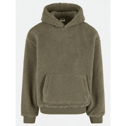 lässiger URBAN CLASSICS Herren Hoodie Rippbündchen Kapuze Grün