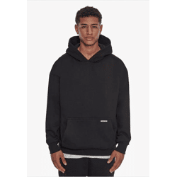 moderner Dropsize Herren Hoodie mit Baumwolle Schwarz