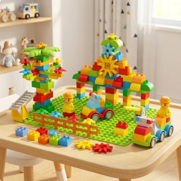 BRAND-NEW - Building Blocks - 106 Pieces - Village-Themed Toys (A203)