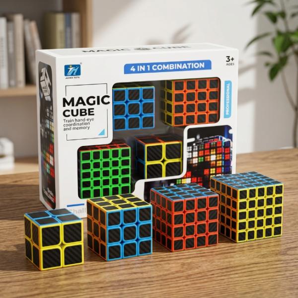 Original JiehuiToys® MAGIC CUBE - 4in1 Würfel Set (A38) NEUWARE