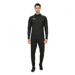 PUMA Teamliga 1/4 Zip Top Herren Sweatshirt nachhaltiges Trainings-Shirt mit dryCELL Sport-Shirt 657236 03 Schwarz