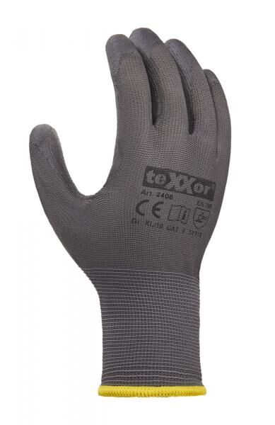 teXXor® Polyester-Strickhandschuhe POLYURETHAN BESCHICHTET Montagehandschuhe