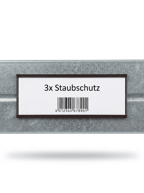 103x SPRINTIS Etikettenhalter magnetisch schwarz (8x3cm) | Komplettpaket für 4,20€