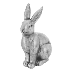 Hase sitzend, silber, XL, ca. 42cmH