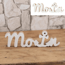 Holz Schriftzug Moin, ca.26cmL