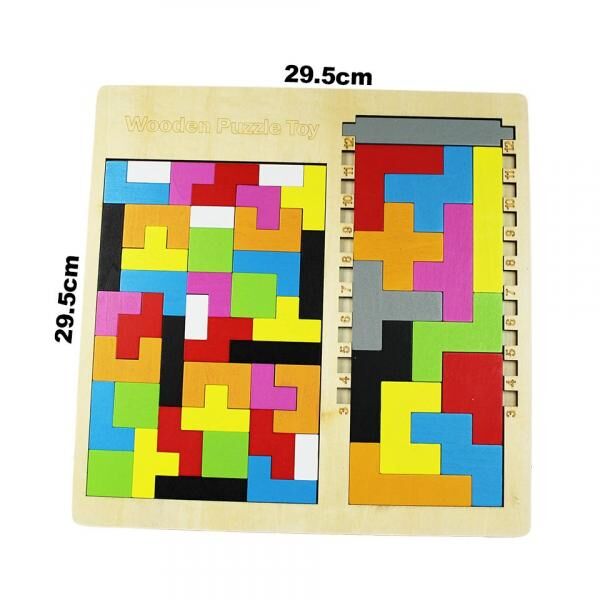 Holzpuzzle | Logikspiel Tetris Holzspielzeug