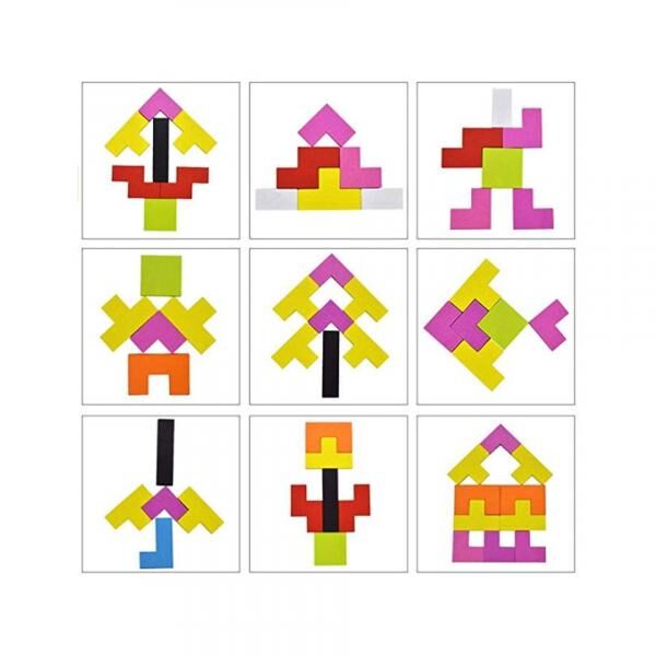 Holzpuzzle | Logikspiel Tetris Holzspielzeug