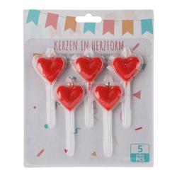 Kerze Herz, rot