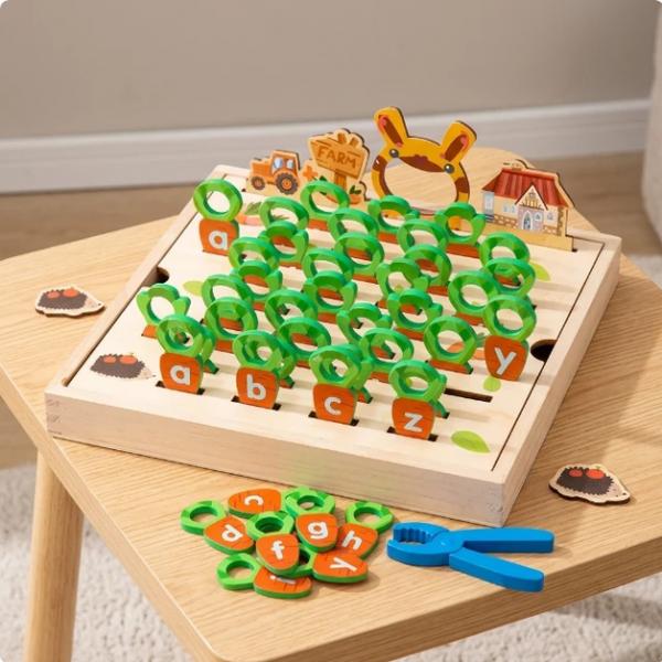 Kinder Holz-Erntespiel - Bauernhof Holzspielzeug