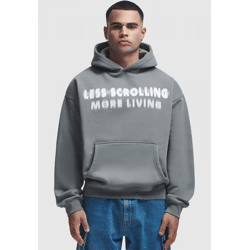 lässiger 2Y Studios Herren Hoodie Kapuze Oversize 750 g/m² mit Baumwolle Grau