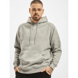 lässiger URBAN CLASSICS Herren Hoodie Kordelzug Rippstrick 380 g/m² mit Baumwolle Grau