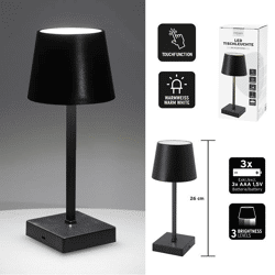 LED Tischleuchte, Batterie, schwarz, S, ca. 26cm