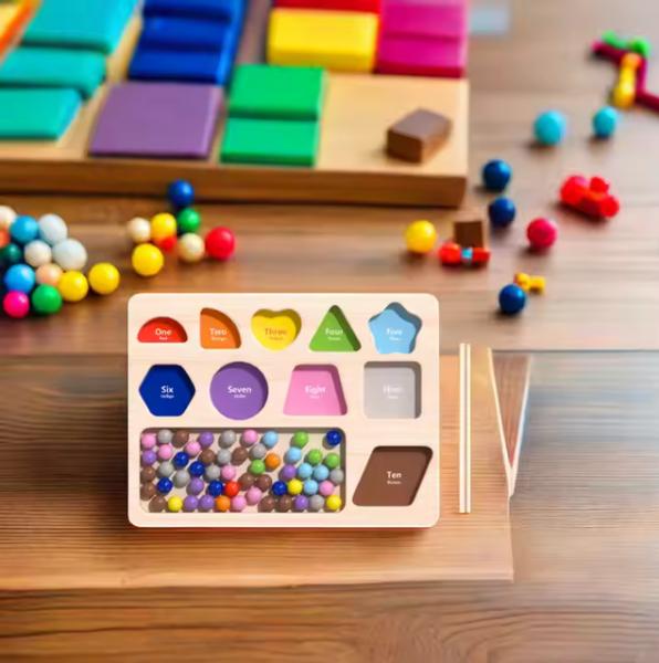 Montessori Holzperlen - Sortierspiel - Lernspielzeug