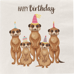 Servietten Happy Birthday Erdmännchen, 20er Pack