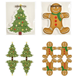 Servietten, Silhouette, Xmas, 12er Pack, 2/s