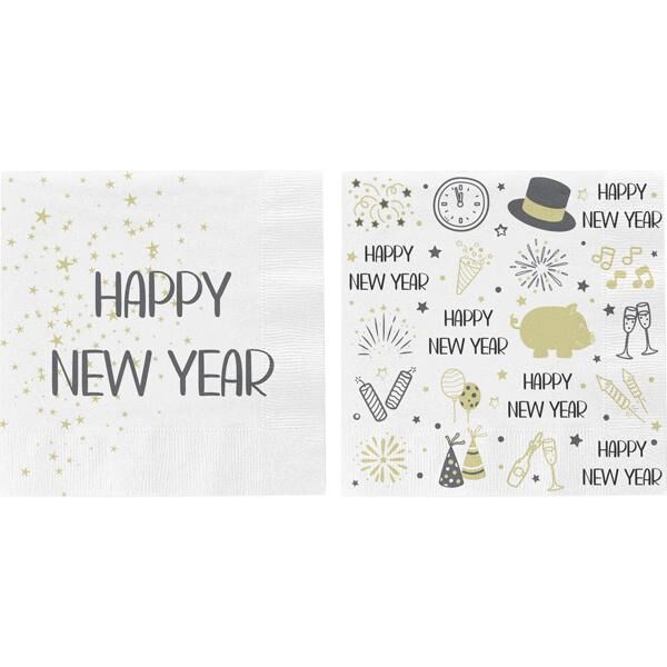 Servietten Silvester, 20er Pack, 2/s