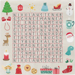 Servietten Weihnachtsrätsel, 20er Pack