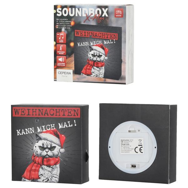 Soundbox XMAS CAT ca. 12x12cm