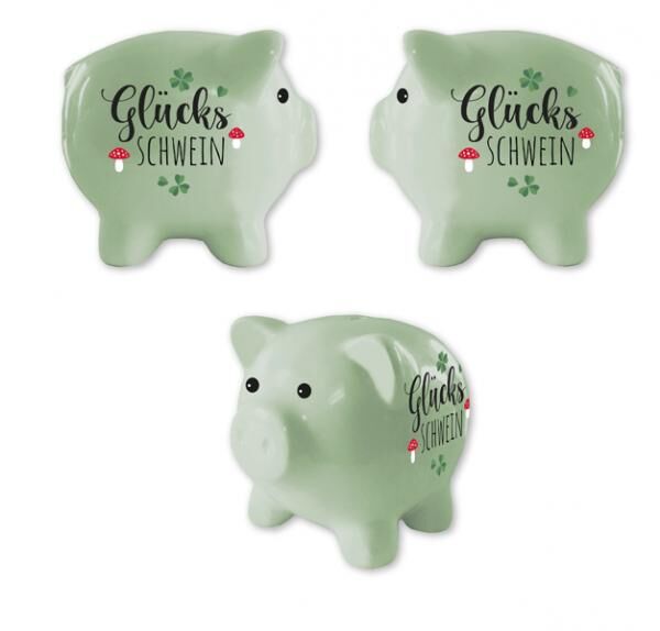 Spardose Sparschwein, Gl&uuml;cksschwein, ca.12cm