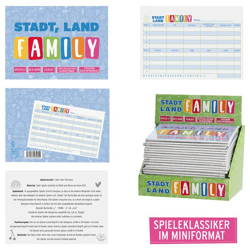 Spiele Block Stadt Land Family, 20 Blatt, 15x10cm