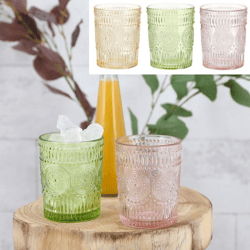 Drinking glass Mandala colorful, 3/s, approx. 300ml