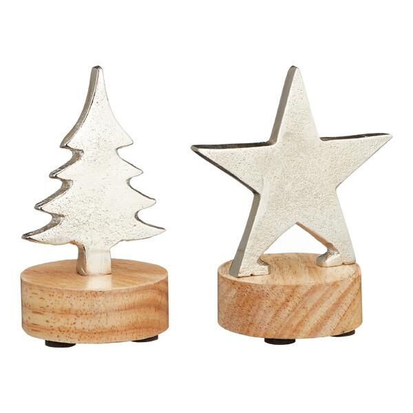 Weihnachtsfigur auf Fu&szlig;, silber, 2/s, ca. 10cmH