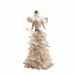 Figur „Feather Angel“, beige, 33 cm