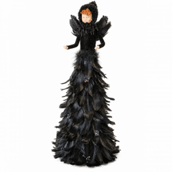 Feather Angel Figurine, Black, 70 cm
