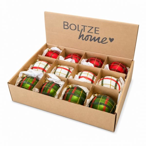 Boltze Scotty Glass Christmas Ornament, 10 cm, 3 assorted colors