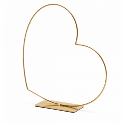 Dekoration Herz Rahmen liegend gold 58 cm