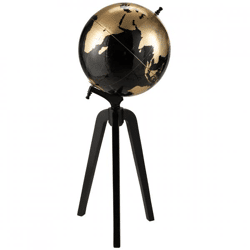 J-Line-Globus auf Sockel, schwarz/goldfarben, 99 cm