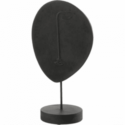 J-Line Skulptur „Kopf auf Sockel“, schwarz, 34 cm