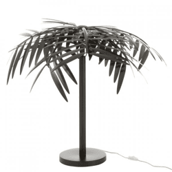 J-Line Tischlampe, Lampenschirm aus schwarzem Metall, 73 cm