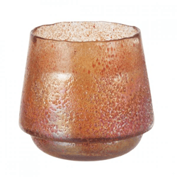 J-Line Tealight Holder, Polka Dots, Orange, 22 cm